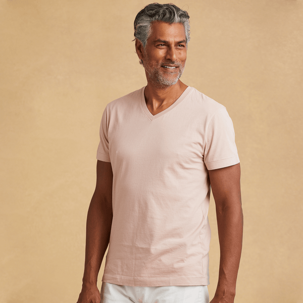 blush organic cotton V-Neck t-shirt
