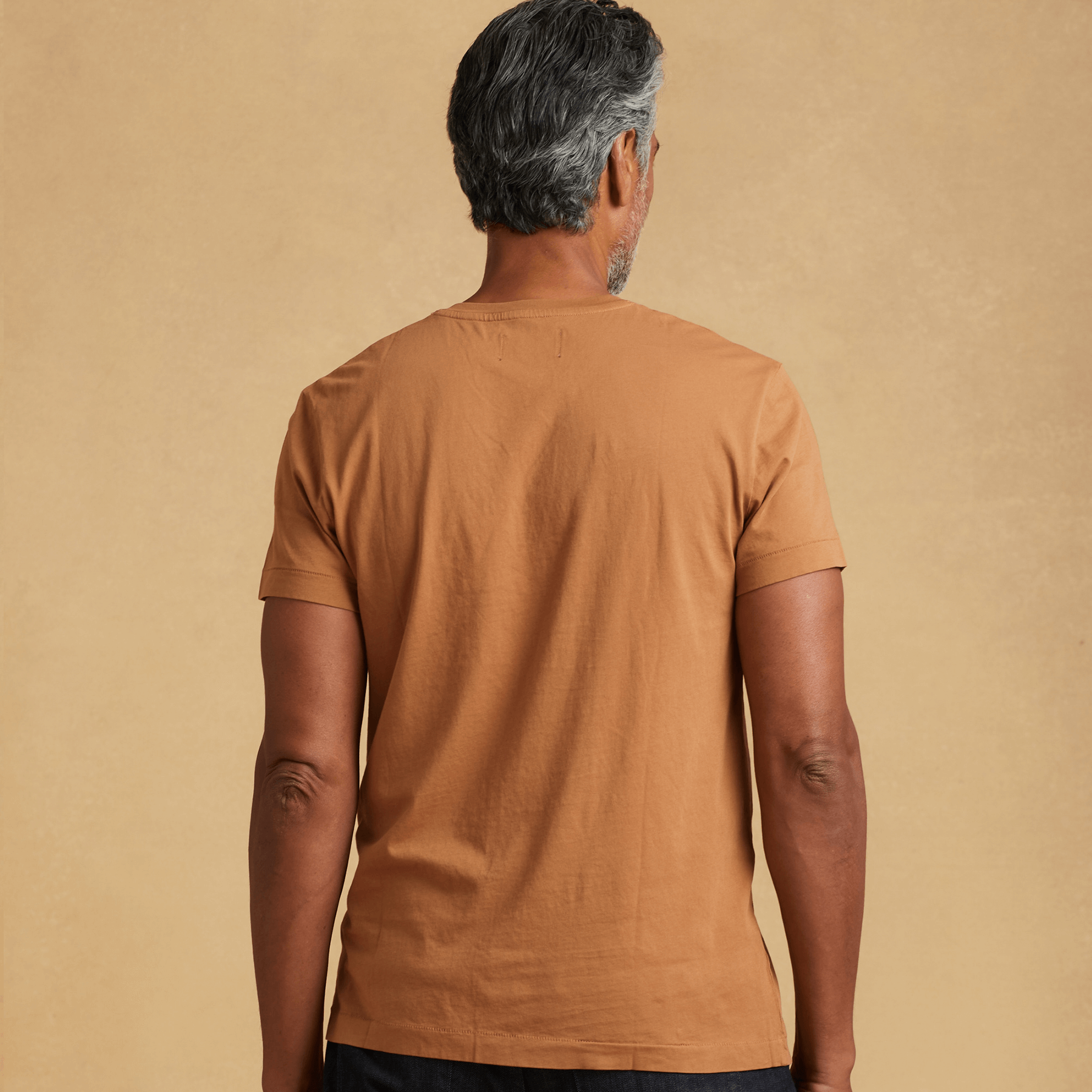 #color_copper organic cotton V-Neck t-shirt 
