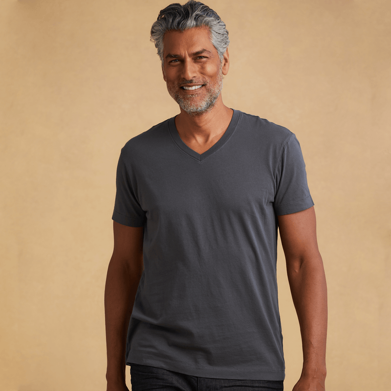 dark-grey organic cotton V-Neck t-shirt