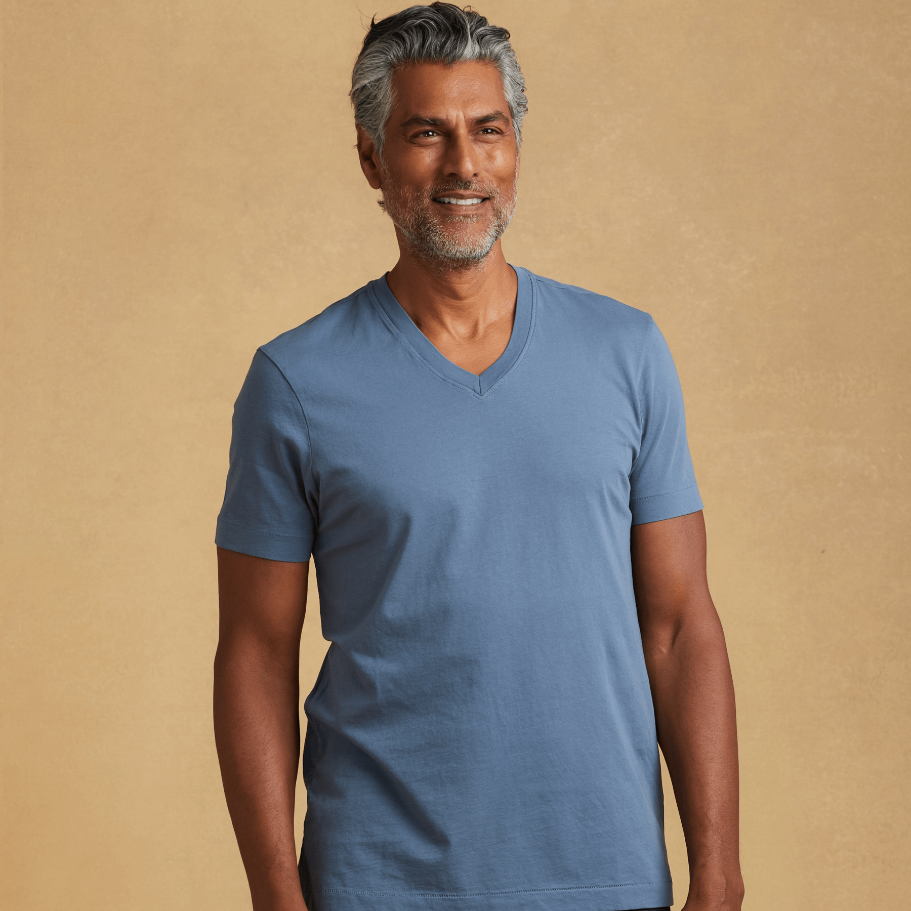 Blue v neck 2024 shirt