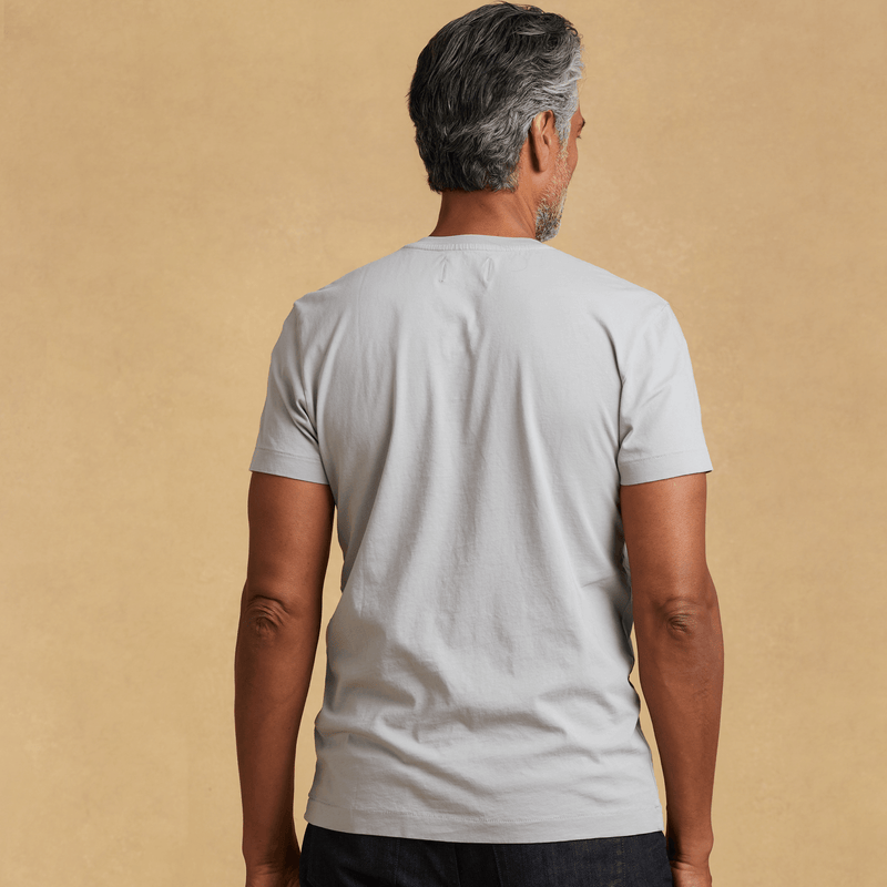 light-grey organic cotton V-Neck t-shirt 