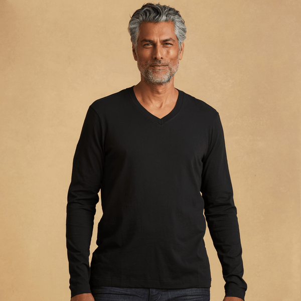 pengeoverførsel Lille bitte Blaze Mens long sleeve V-neck Classic T-Shirt – The Classic T-Shirt Company