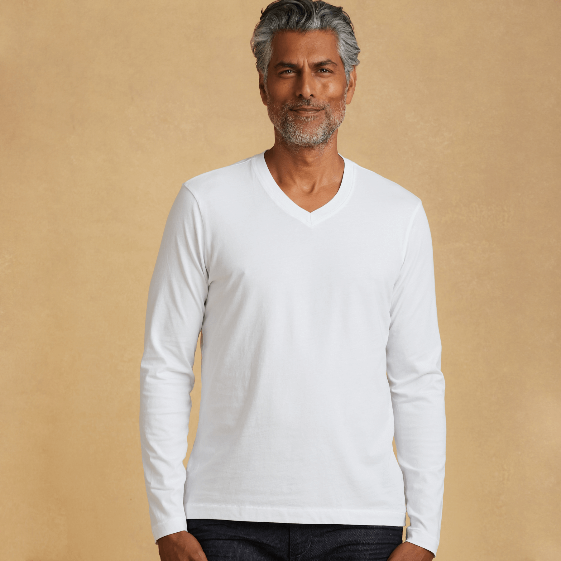 Mens long sleeve V-neck Classic T-Shirt – The Classic T-Shirt Company
