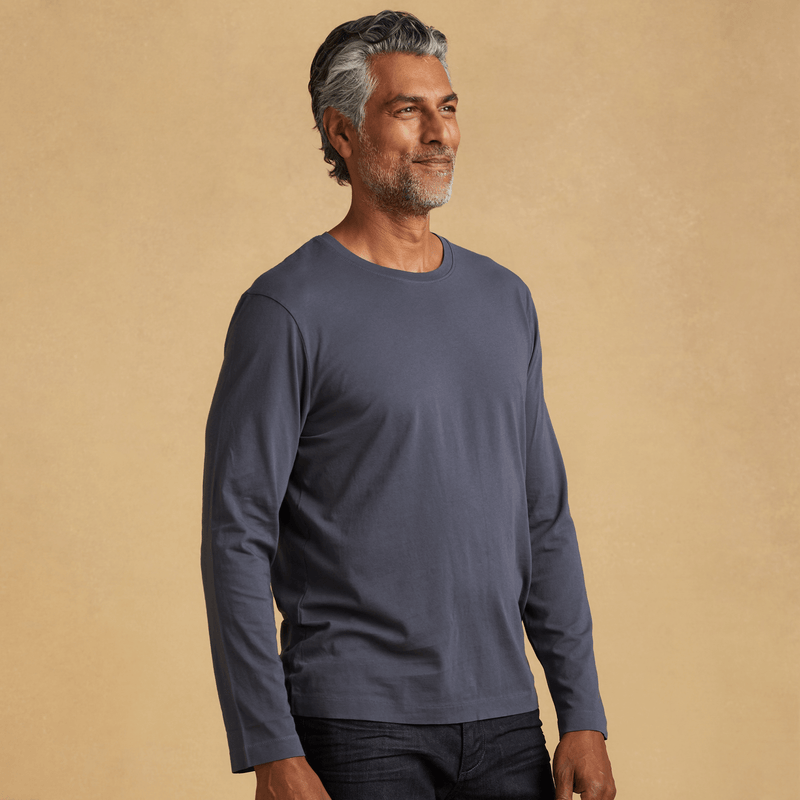 dark-grey organic long sleeve cotton t-shirt 