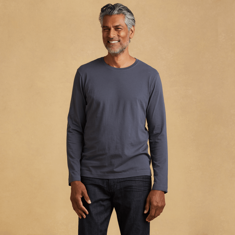 dark-grey organic long sleeve cotton t-shirt 