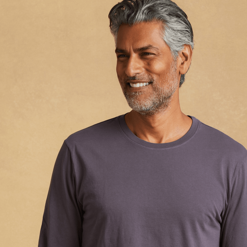 faded-purple organic long sleeve cotton t-shirt 
