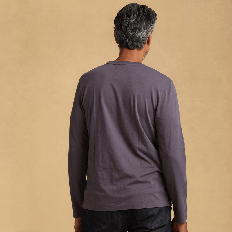 faded-purple organic long sleeve cotton t-shirt 