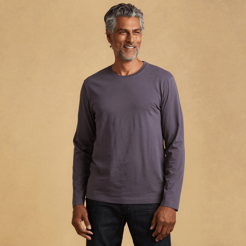 faded-purple organic long sleeve cotton t-shirt 