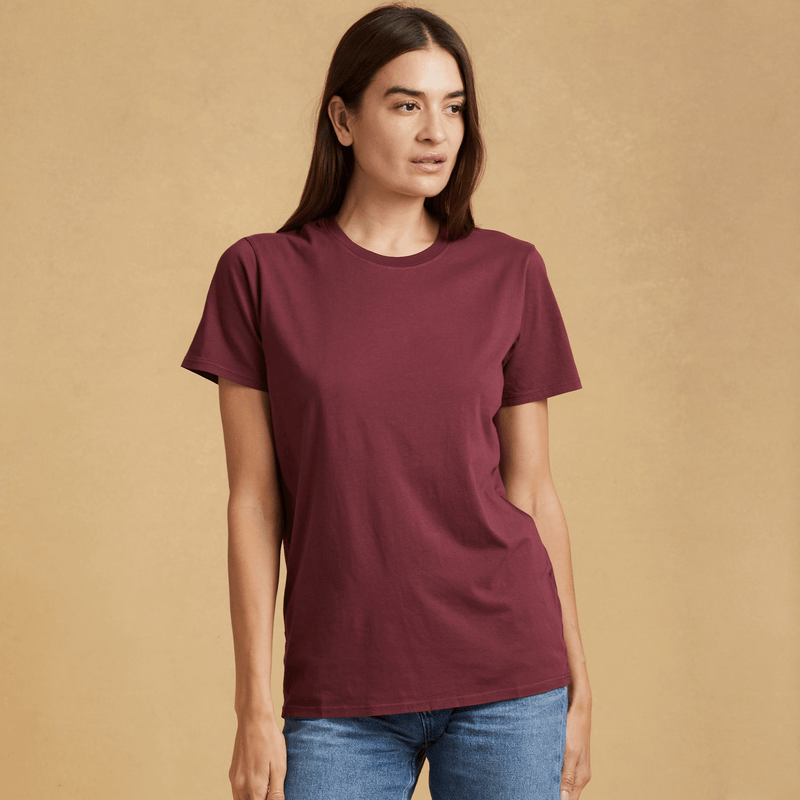 burgundy organic cotton t-shirt 