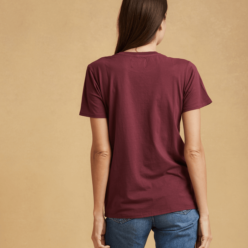 burgundy organic cotton t-shirt 