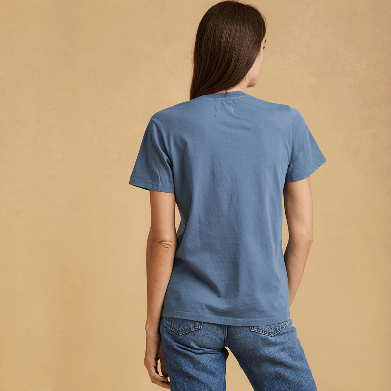 dusk-blue organic cotton t-shirt
