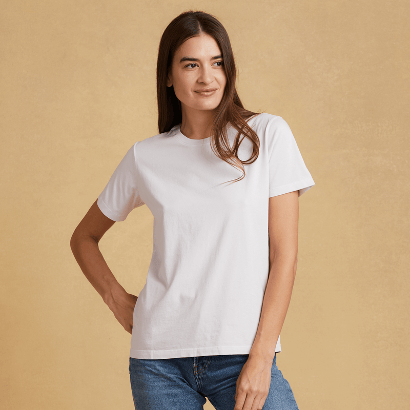 light-pink womens short sleeve crew neck front