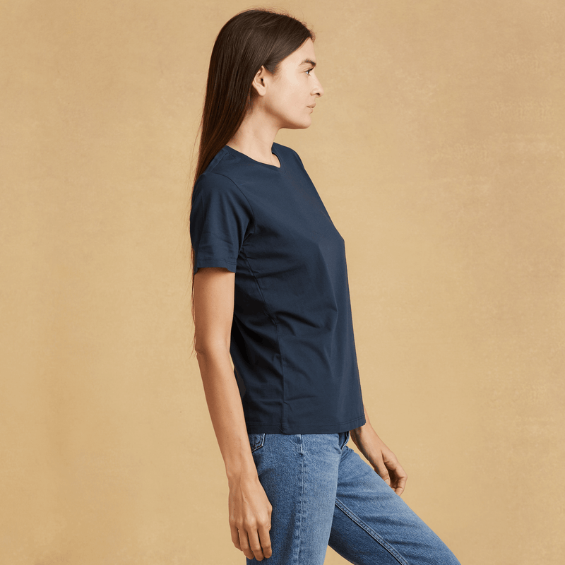 navy-blue organic cotton t-shirt 