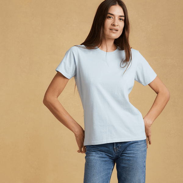 sky-blue organic cotton t-shirt