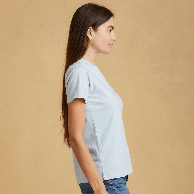 sky-blue organic cotton t-shirt