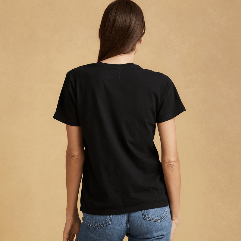black organic cotton V-Neck t-shirt 