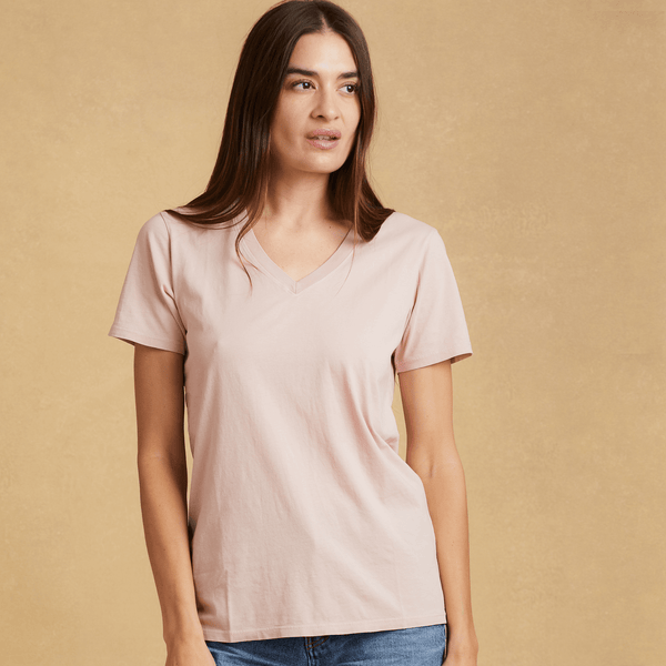 blush organic cotton V-Neck t-shirt 
