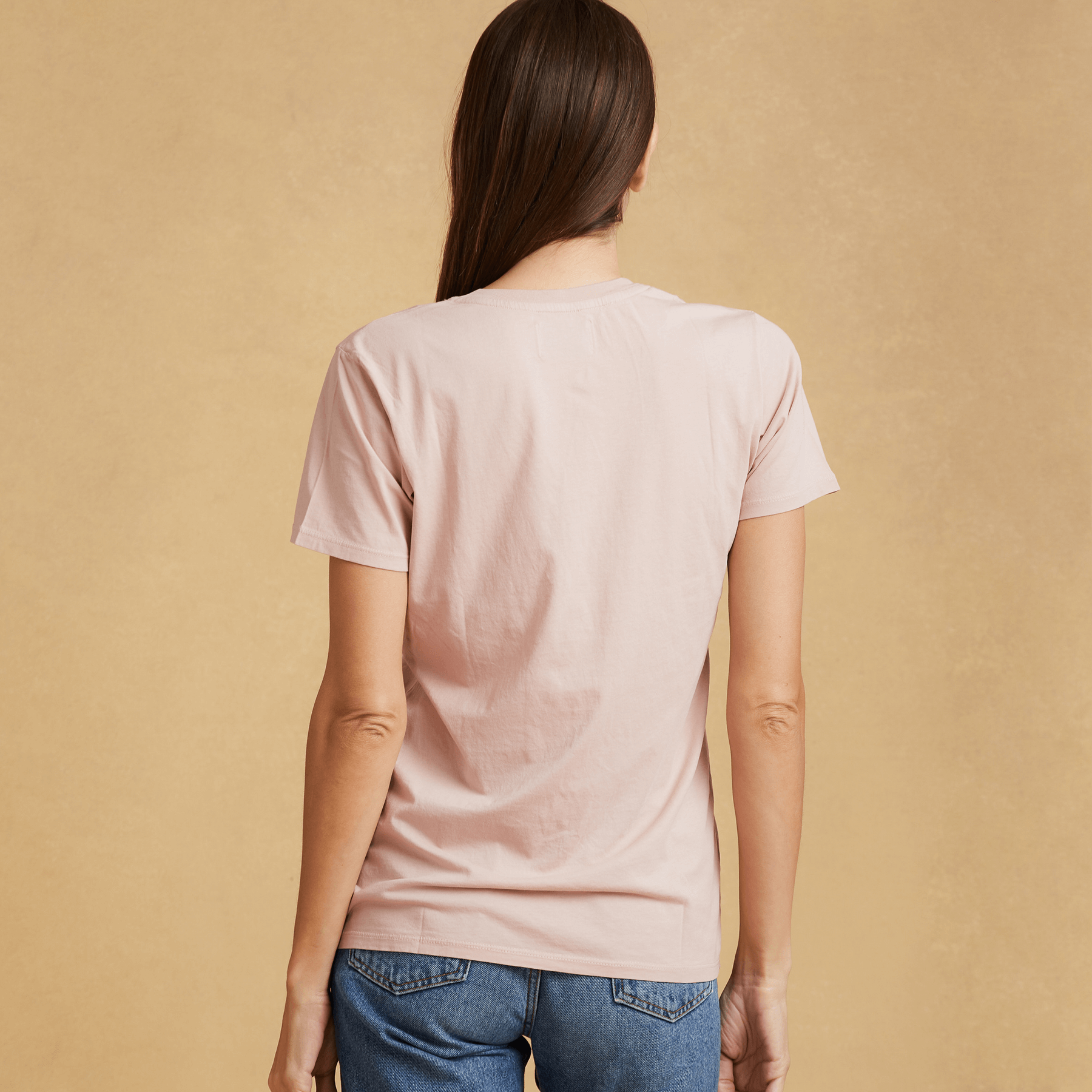 #color_blush organic cotton V-Neck t-shirt 
