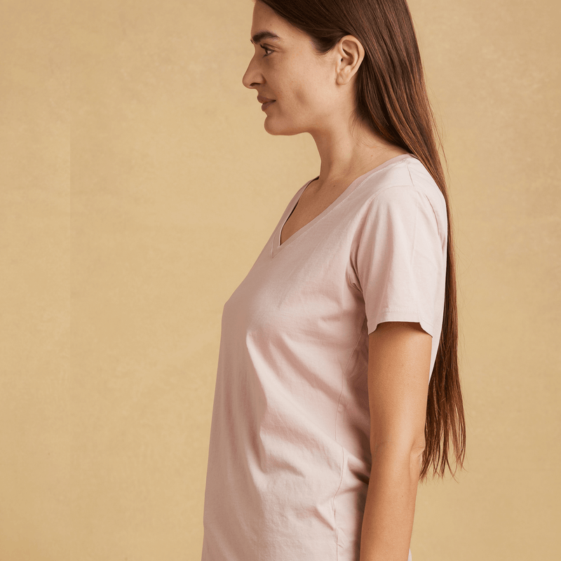 blush organic cotton V-Neck t-shirt 