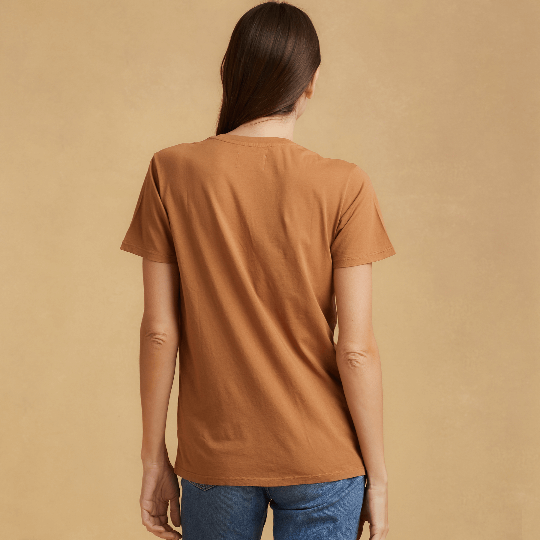 #color_copper organic cotton V-Neck t-shirt