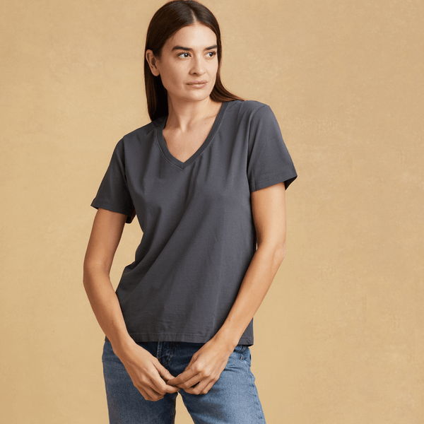 dark-grey organic cotton V-Neck t-shirt