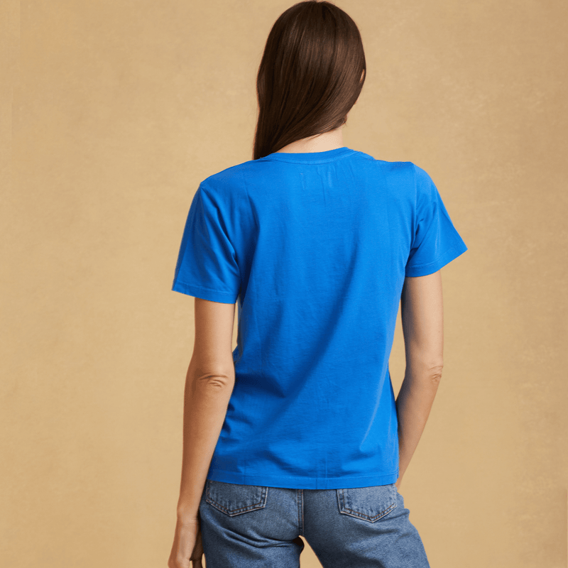 royal-blue organic cotton V-Neck t-shirt 