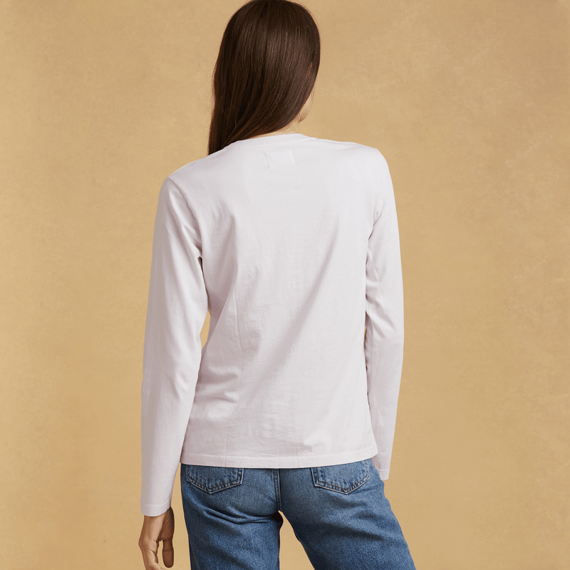 light-pink organic cotton Long Sleeve crewneck t-shirt