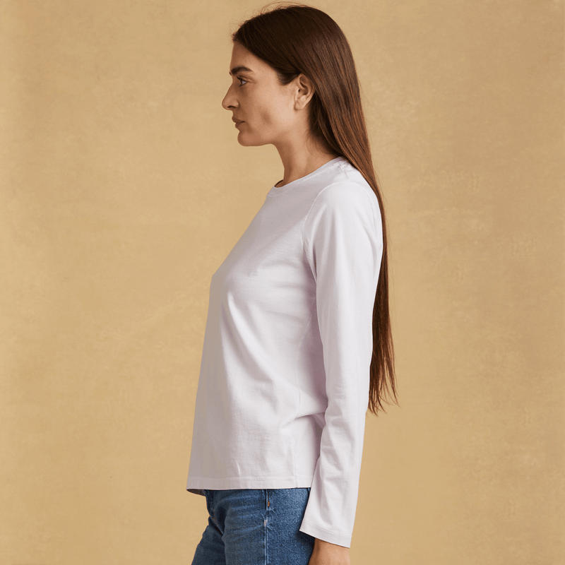 light-pink organic cotton Long Sleeve crewneck t-shirt