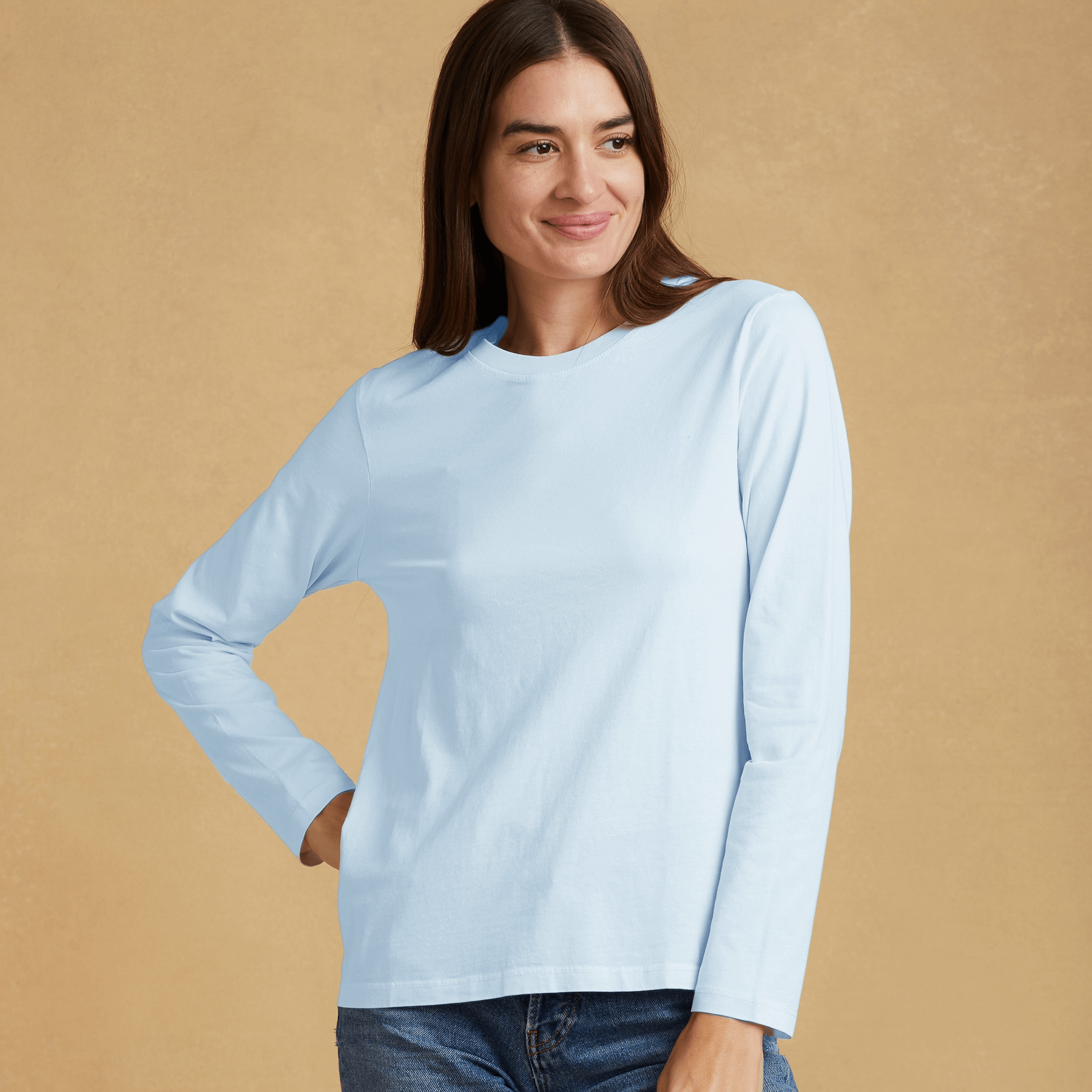 Womens long sleeve crew discount neck t shirt