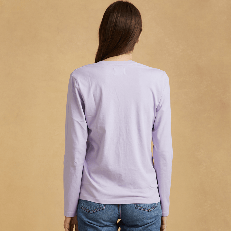 pastel-lilac Womens Long Sleeve V Neck