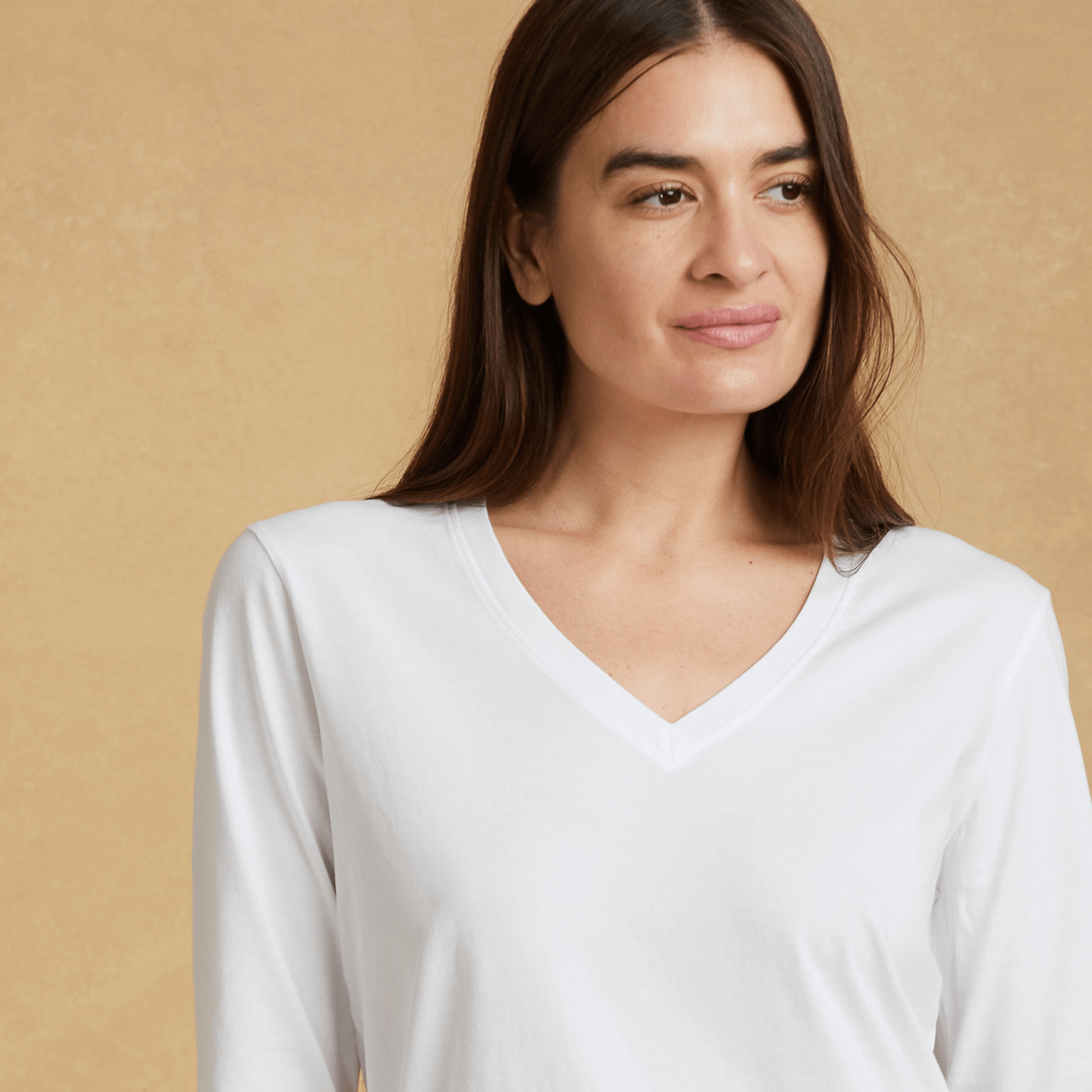 THE BLAZZE 1099 Women's Cotton Basic Sexy Solid V Neck Slim Fit
