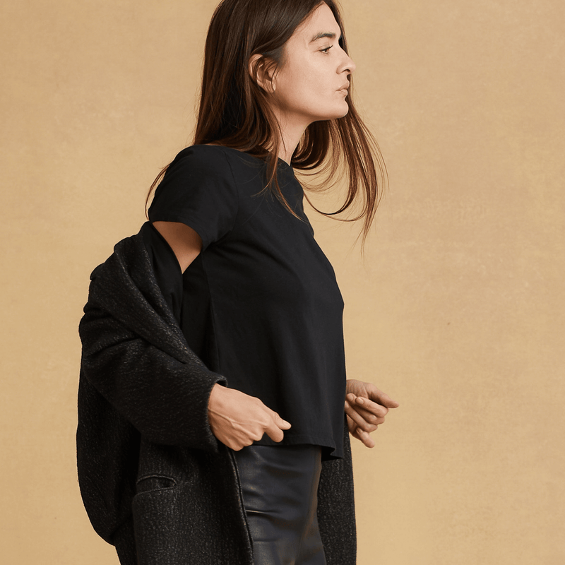 black Womens Box Tee