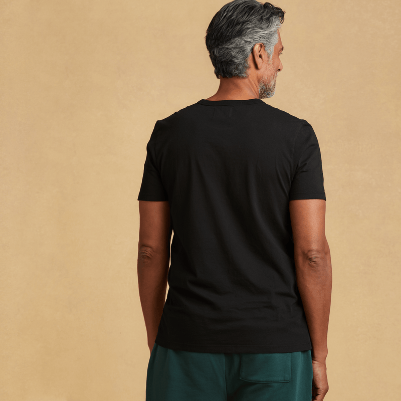 black organic cotton Short Sleeve Pocket t-shirt 