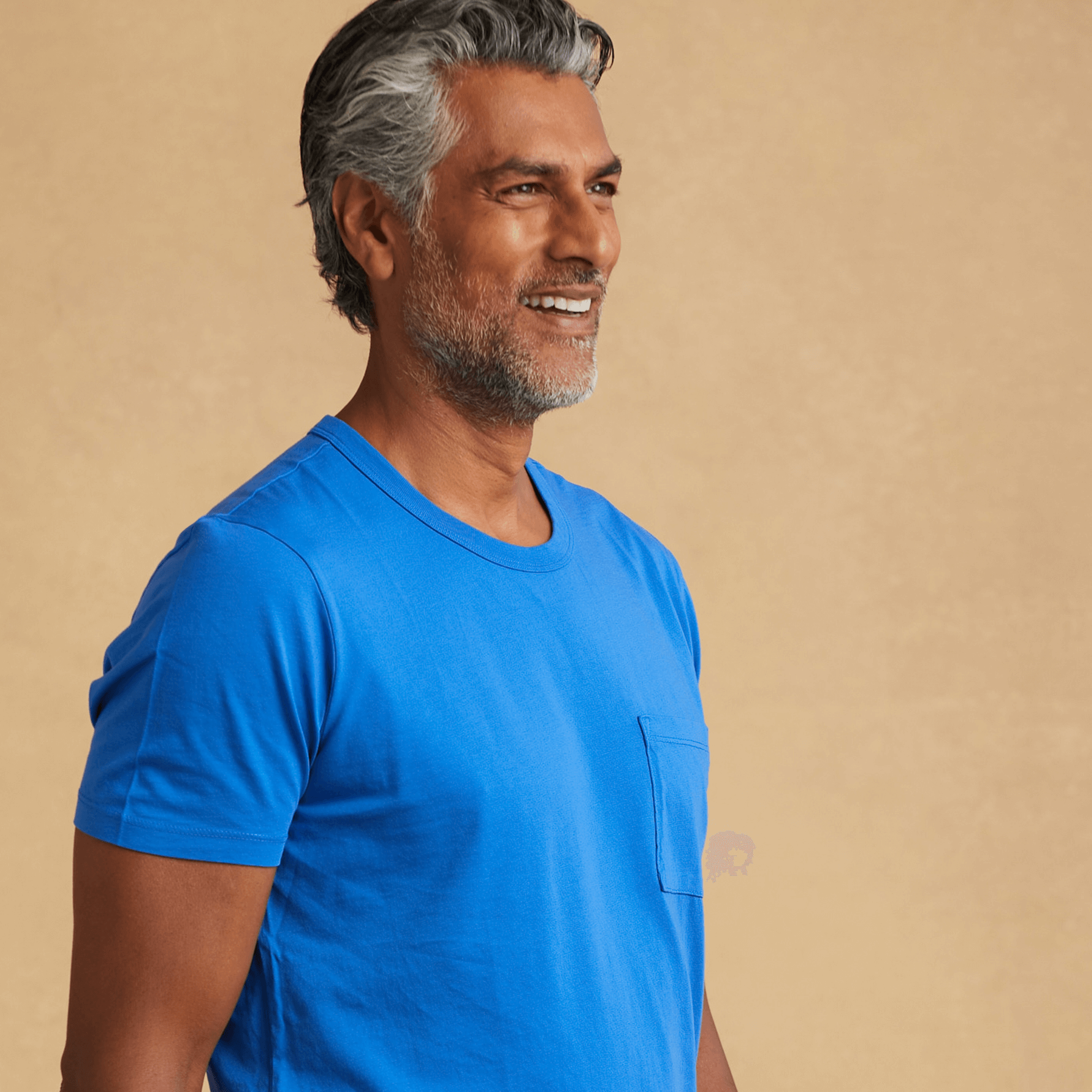 #color_royal-blue organic cotton Short Sleeve Pocket t-shirt 