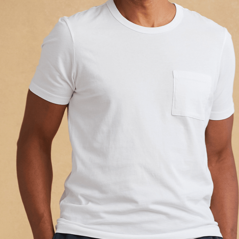white organic cotton Short Sleeve Pocket t-shirt 