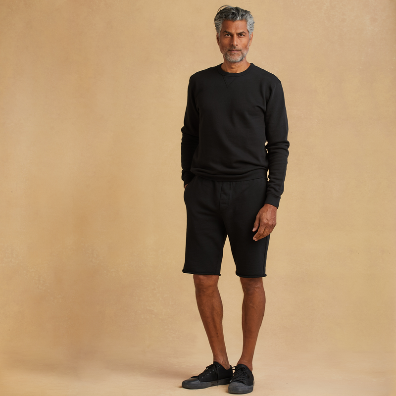 black organic cotton French Terry Sweatshirt 