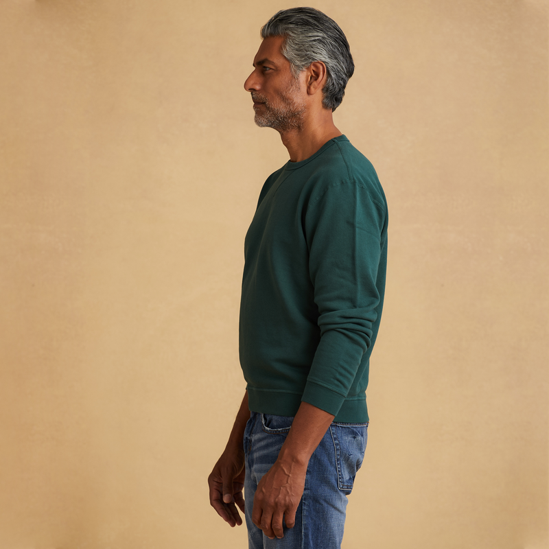 dark-green organic cotton French Terry Sweatshirt