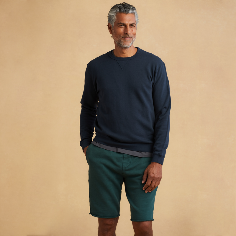 navy-blue organic cotton French Terry Sweatshirt