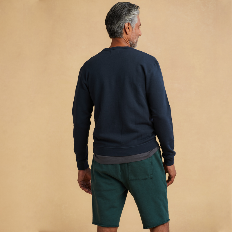 navy-blue organic cotton French Terry Sweatshirt