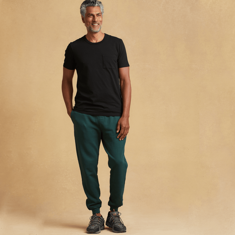 dark-green Mens French Terry Joggers