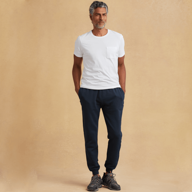 navy-blue Mens French Terry Joggers