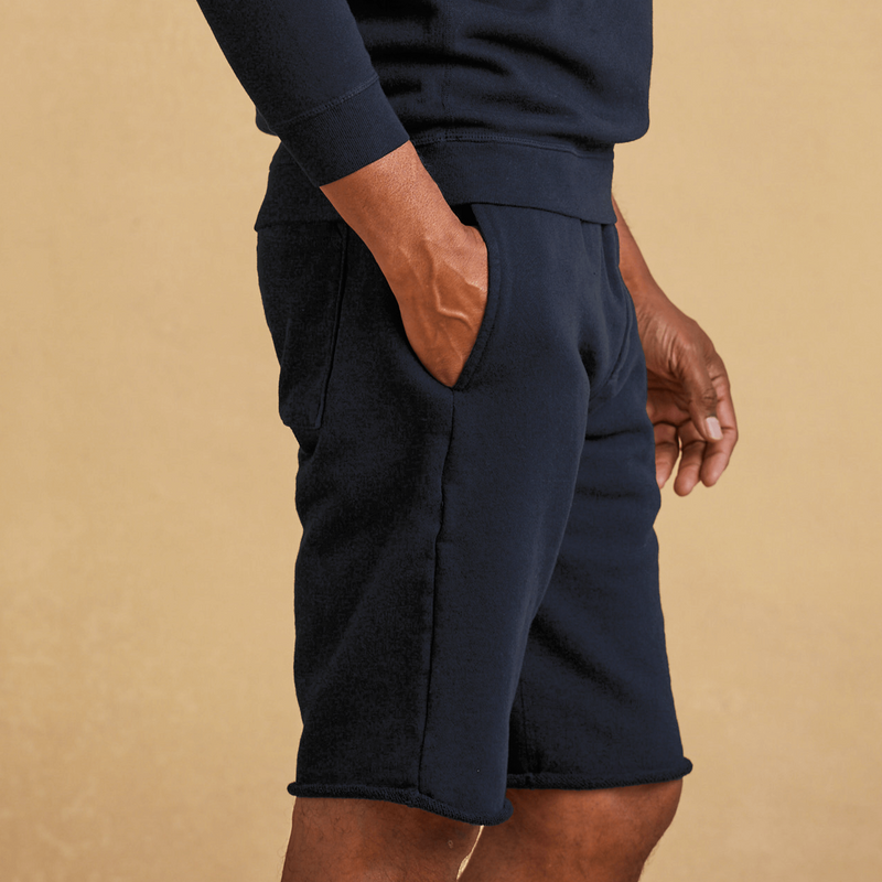 navy-blue Mens French Terry Short