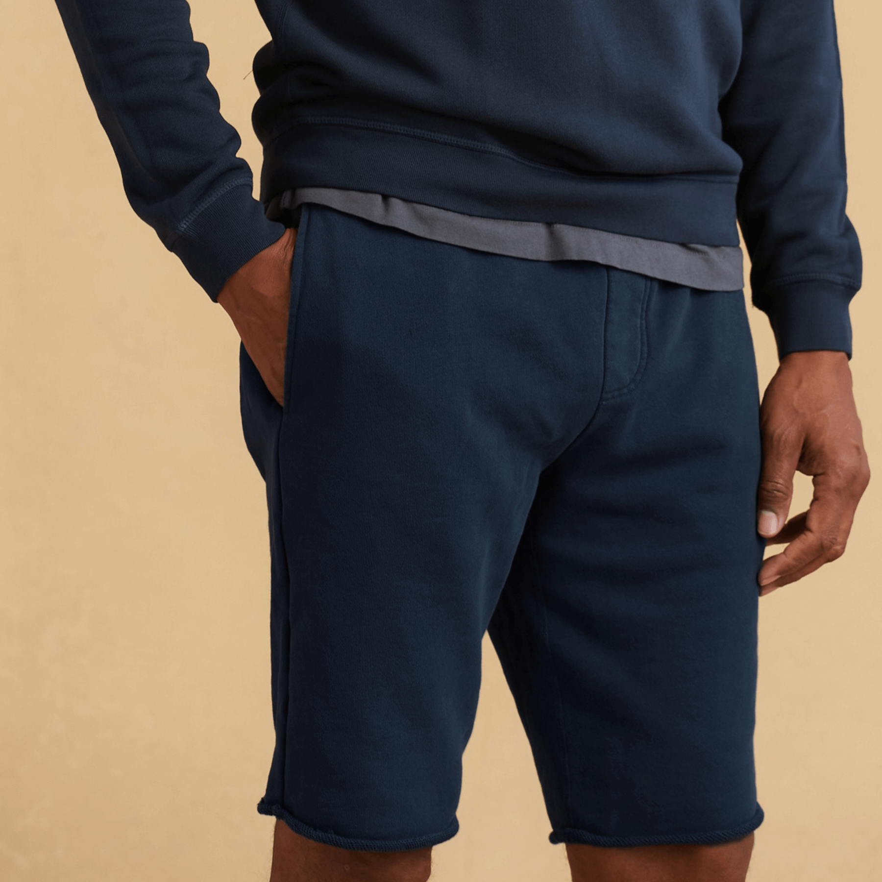 #color_navy-blue Mens French Terry Short