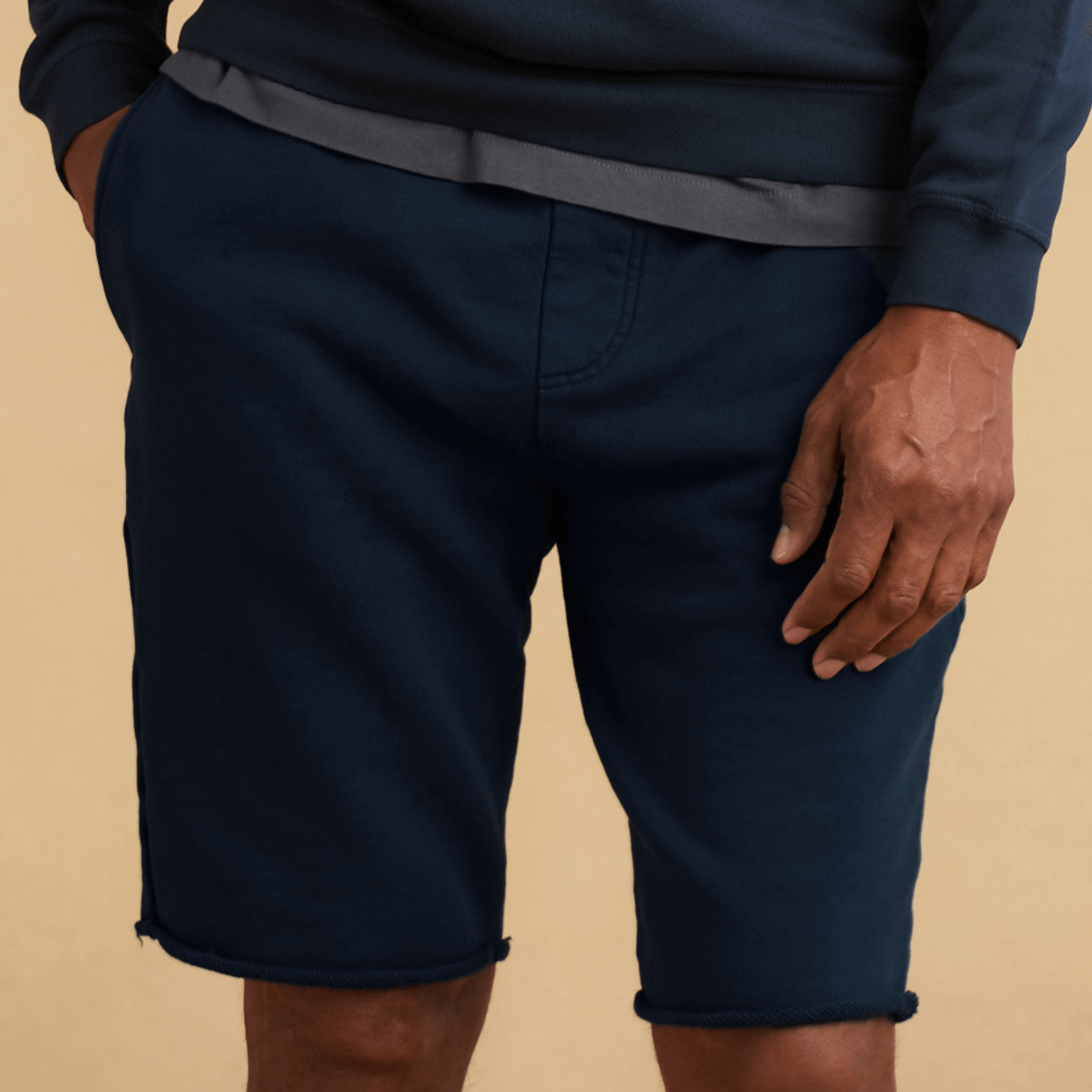 #color_navy-blue Mens French Terry Short