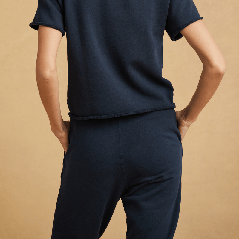 navy-blue Womens French Terry Track Pant